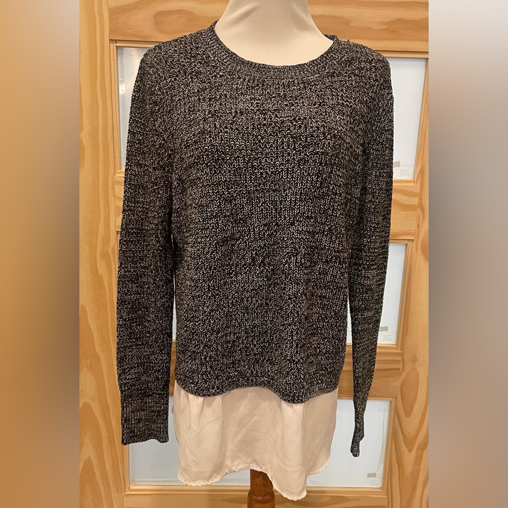Faded Glory Black and White Sweater Size L